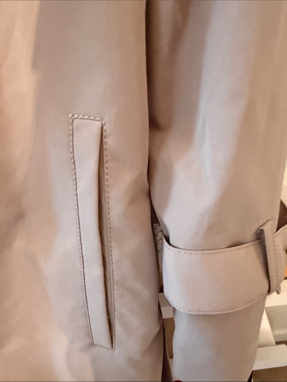 H&M Light Blush Double-Breasted Trench Coat with Waist Tie - Picture 9 of 12